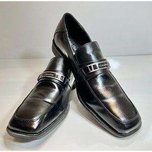 Calvin Klein Men’s Black Leather Fernando Loafers, Size 9M